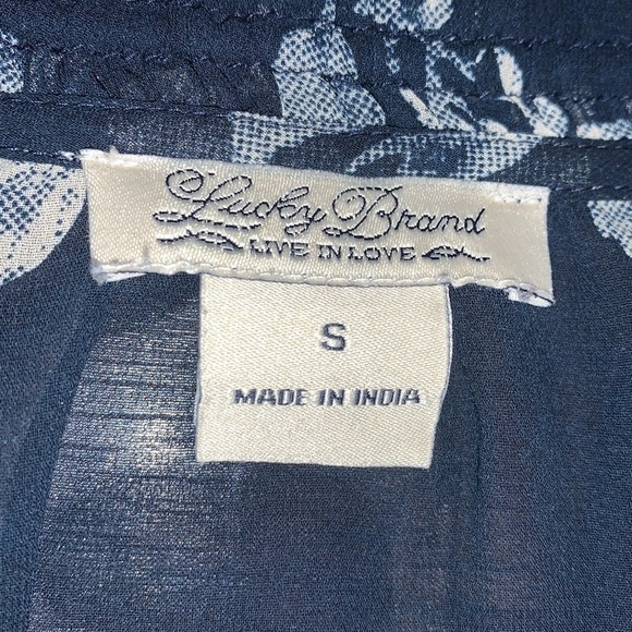 Lucky Brand Sheer Floral Blouse, sz Small. - Picture 8 of 11